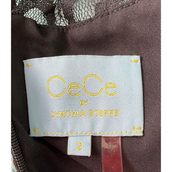 CECE by CYNTHIA STEFFE Black Floral Lace Sleeveless Summer Dress‎ Size 2 - Picture 4 of 5